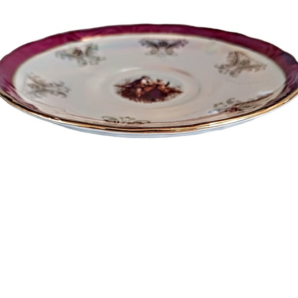GNA Fine Porcelain SAUCER for Tea Cup 24k Gold Iridescent Victorian Replacement - Picture 8 of 12